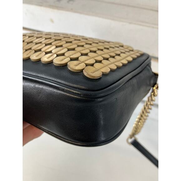 MICHAEL KORS SMALL BLACK, GOLD LEATHER CROSSBODY BAG (ASIS) - Picture 8 of 16